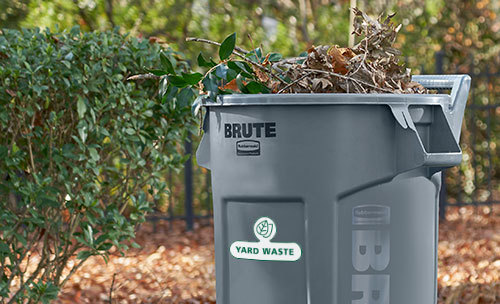 Wheeled BRUTE Yard Waste Label